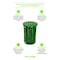 Alpine Industries 38 gal Round Outdoor Can, Green, Galvanized Steel, 27 in ALP479-38-GRN - alternate 4